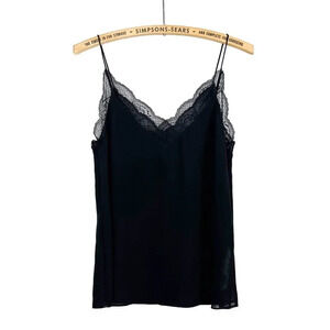 Zara Womens Medium Strappy Lace Camisole Top Black Evening Date  Night Cami